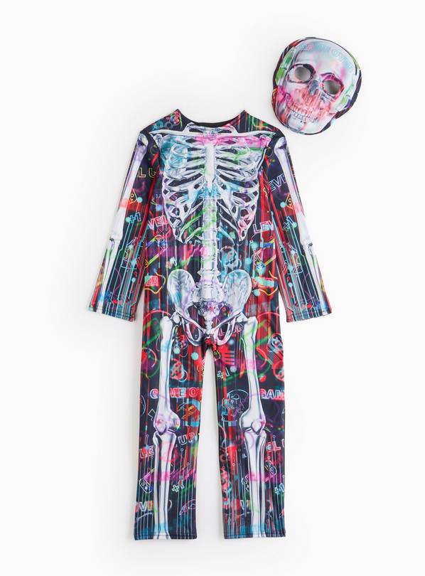 Halloween Glow In The Dark Skeleton Fancy Dress Costume 9-10 years